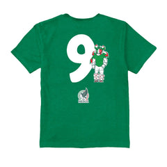 Raúl Jiménez Mexico National Team Vive La Fete Youth Player Name & Number Stadium Style T-Shirt Green - FIFA World CUP