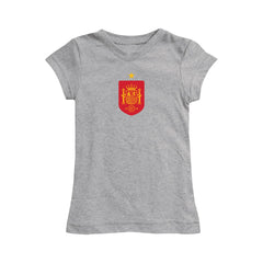 Spain National Team Vive La Fete Girls Youth Color Badge Fitted T-Shirt Gray - FIFA World CUP