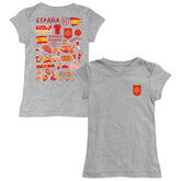 Spain National Team Vive La Fete Girls Youth Impressions Artwork Fitted T-Shirt Gray - FIFA World CUP