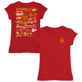 Spain National Team Vive La Fete Girls Youth Impressions Artwork Fitted T-Shirt Red - FIFA World CUP
