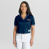 Atlanta Braves WEAR by Erin Andrews Women's Cropped Polo - MLB