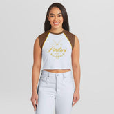 San Diego Padres WEAR by Erin Andrews Women's Cooperstown Cropped Raglan Tank Top - MLB