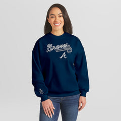 Atlanta Braves WEAR by Erin Andrews Women's Heavyweight Crew Neck Sweatshirt - MLB