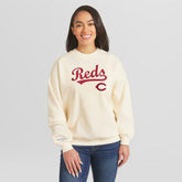 Cincinnati Reds WEAR by Erin Andrews Women's Heavyweight Crew Neck Sweatshirt - MLB