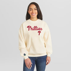 Philadelphia Phillies WEAR by Erin Andrews Women's Heavyweight Crew Neck Sweatshirt - MLB