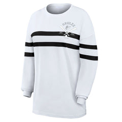 Baltimore Orioles WEAR by Erin Andrews Women's Oversized Long Sleeve Striped T-Shirt - MLB
