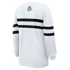 Baltimore Orioles WEAR by Erin Andrews Women's Oversized Long Sleeve Striped T-Shirt - MLB