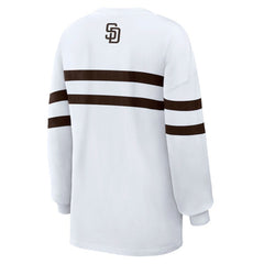 San Diego Padres WEAR by Erin Andrews Women's Oversized Long Sleeve Striped T-Shirt - MLB