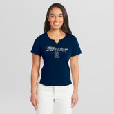 Boston Red Sox WEAR by Erin Andrews Women's Notch Neck Cropped T-Shirt - MLB