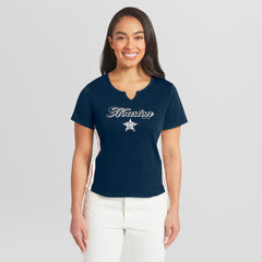 Houston Astros WEAR by Erin Andrews Women's Notch Neck Cropped T-Shirt - MLB