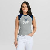 Detroit Tigers WEAR by Erin Andrews Women's Cropped Raglan Tank Top - MLB