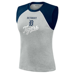 Detroit Tigers WEAR by Erin Andrews Women's Cropped Raglan Tank Top - MLB