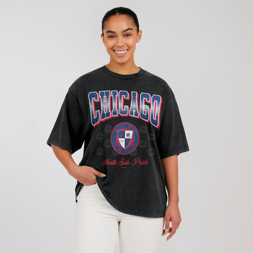 Chicago Cubs WEAR by Erin Andrews Women's Oversized Boyfriend T-Shirt - MLB