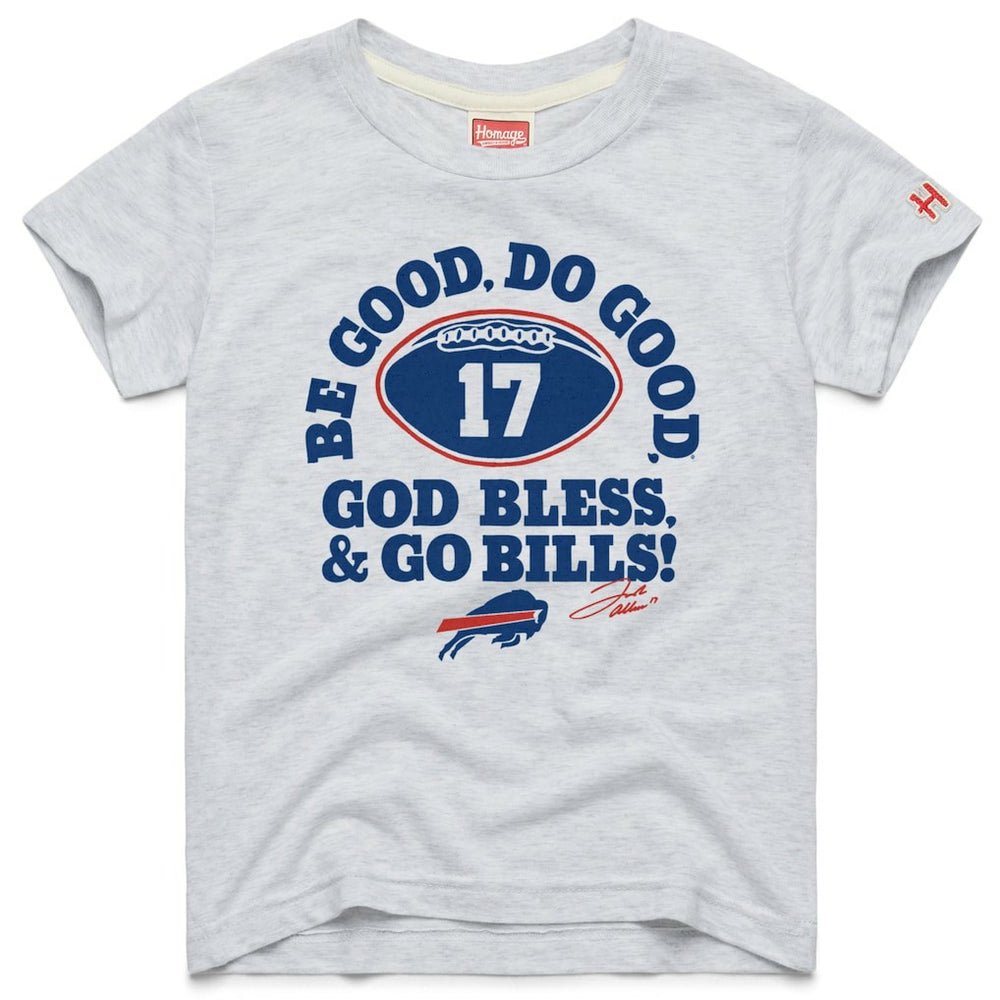 Josh Allen Buffalo Bills Homage Youth Be Good Do Good Signature Tri-Blend T-Shirt Gray | NFL