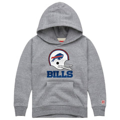Buffalo Bills Homage Youth Big Helmet Tri-Blend Hoodie Gray | NFL