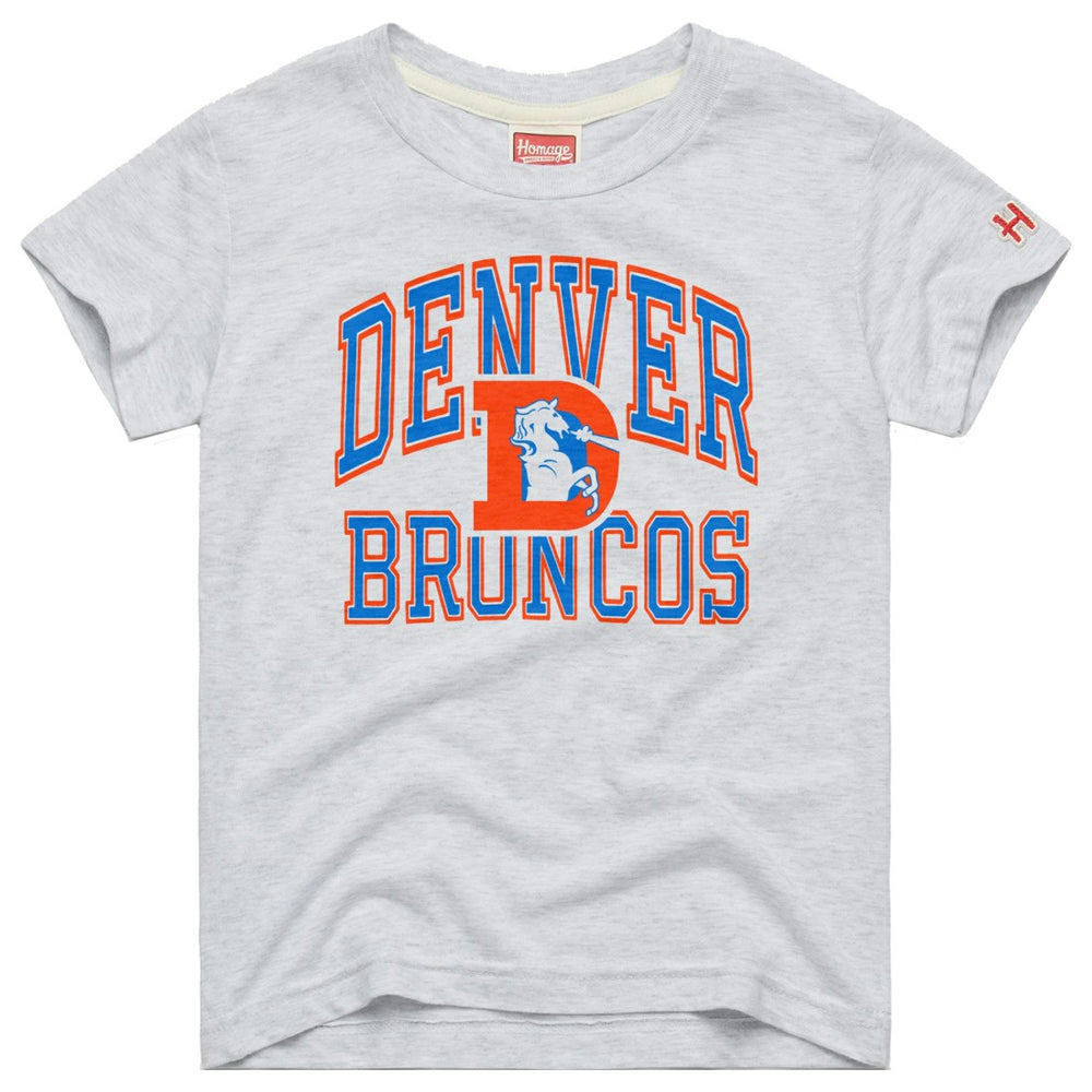 Denver Broncos Homage Youth Arch Tri-Blend T-Shirt Gray | NFL