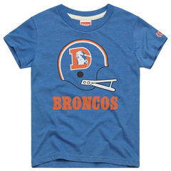 Denver Broncos Homage Youth Big Helmet Tri-Blend T-Shirt Royal | NFL
