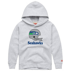 Seattle Seahawks Homage Youth Big Helmet Tri-Blend Hoodie Gray | NFL