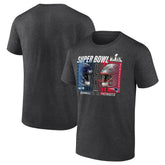 New England Patriots vs. Seattle Seahawks Super Bowl LX Big & Tall Final Battle Dueling T-Shirt Heather Charcoal | Fanatics