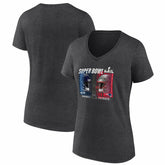 New England Patriots vs. Seattle Seahawks Women's Super Bowl LX Matchup Plus Size Final Battle V-Neck T-Shirt Heather Charcoal | Fanatics