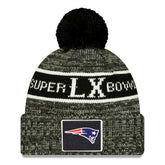 New England Patriots New Era Super Bowl LX Cuffed Knit Hat with Pom Black | NFL