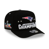 New England Patriots New Era 2025 AFC Champions Locker Room Trophy Collection A-Frame 9FIFTY Snapback Hat Black | NFL