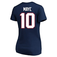 Drake Maye New England Patriots Women's Super Bowl LX Patch Plus Size Name & Number V-Neck T-Shirt Navy | Fanatics