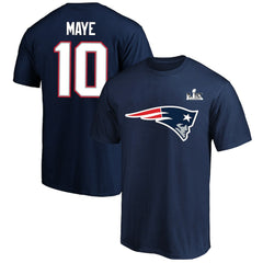 Drake Maye New England Patriots Super Bowl LX Patch Big & Tall Name & Number T-Shirt Navy | Fanatics