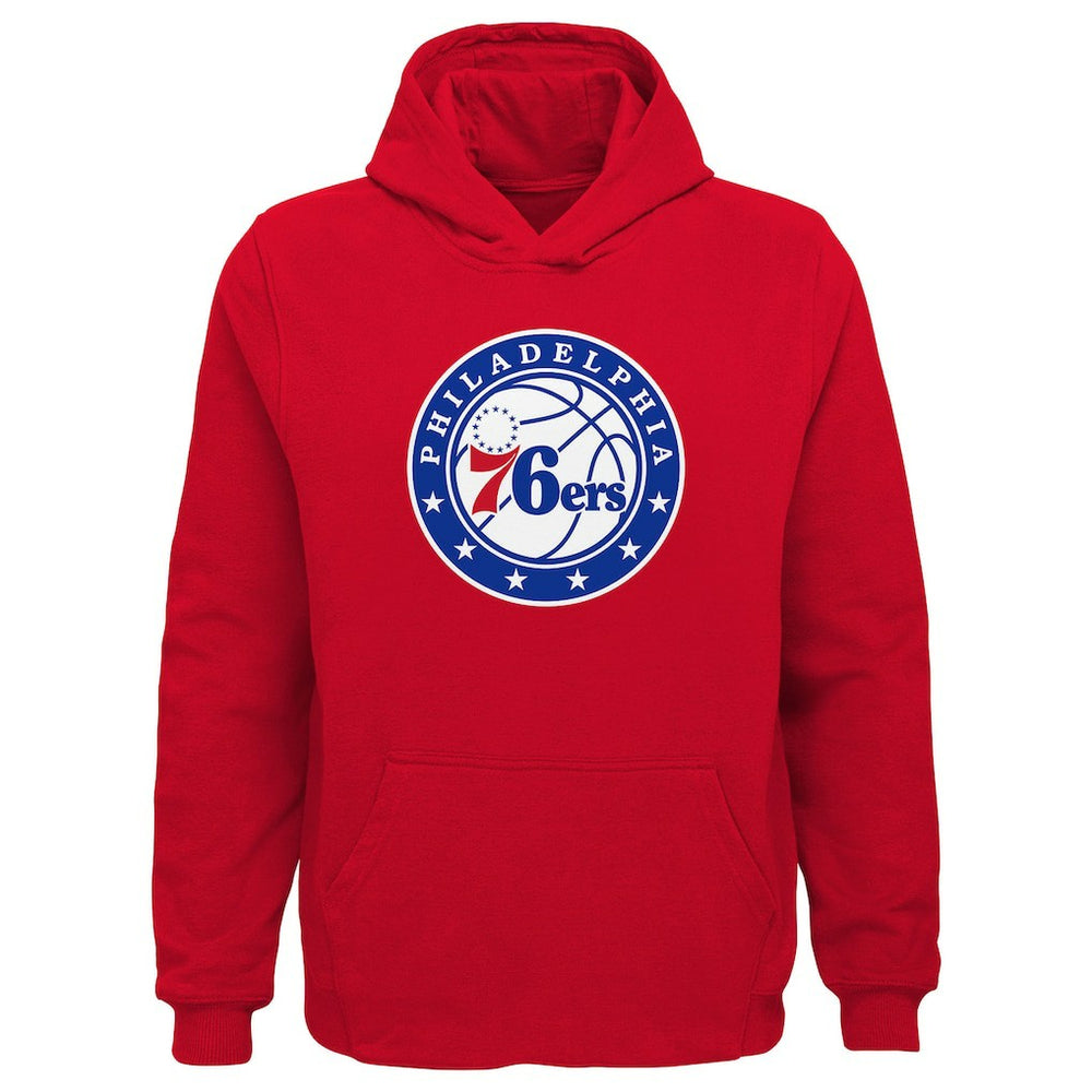 Philadelphia 76ers Outerstuff Youth Primary Logo Pullover Hoodie Red - NBA