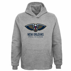 New Orleans Pelicans Outerstuff Youth Primary Logo Pullover Hoodie Gray - NBA
