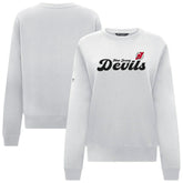New Jersey Devils Levelwear Women's Yvette Big Script Tri-Blend Sweatshirt - White - NHL