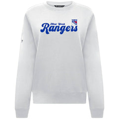 New York Rangers Levelwear Women's Yvette Big Script Tri-Blend Sweatshirt - White - NHL