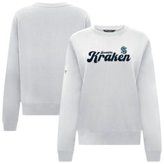 Seattle Kraken Levelwear Women's Yvette Big Script Tri-Blend Sweatshirt - White - NHL