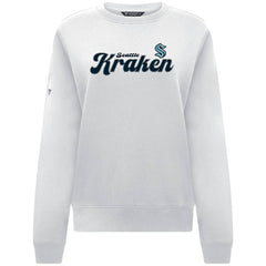 Seattle Kraken Levelwear Women's Yvette Big Script Tri-Blend Sweatshirt - White - NHL