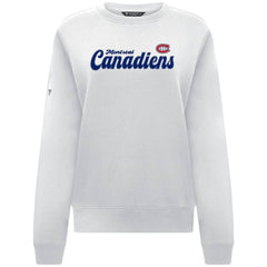 Montreal Canadiens Levelwear Women's Yvette Big Script Tri-Blend Sweatshirt - White - NHL