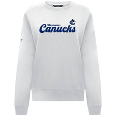 Vancouver Canucks Levelwear Women's Yvette Big Script Tri-Blend Sweatshirt - White - NHL