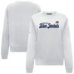 Columbus Blue Jackets Levelwear Women's Yvette Big Script Tri-Blend Sweatshirt - White - NHL