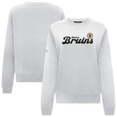 Boston Bruins Levelwear Women's Yvette Big Script Tri-Blend Sweatshirt - White - NHL
