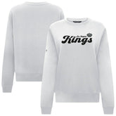 Los Angeles Kings Levelwear Women's Yvette Big Script Tri-Blend Sweatshirt - White - NHL