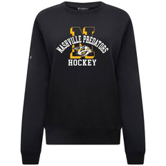 Nashville Predators Levelwear Women's Yvette Limelight Big Letter Sweatshirt - Black - NHL