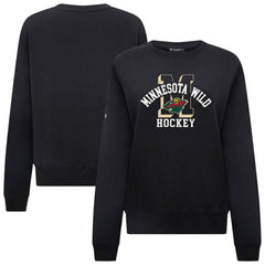 Minnesota Wild Levelwear Women's Yvette Limelight Big Letter Sweatshirt - Black - NHL