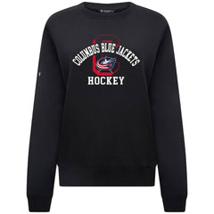 Columbus Blue Jackets Levelwear Women's Yvette Limelight Big Letter Sweatshirt - Black - NHL