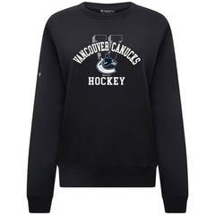 Vancouver Canucks Levelwear Women's Yvette Limelight Big Letter Sweatshirt - Black - NHL