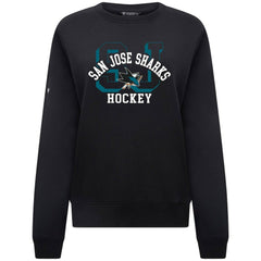 San Jose Sharks Levelwear Women's Yvette Limelight Big Letter Sweatshirt - Black - NHL