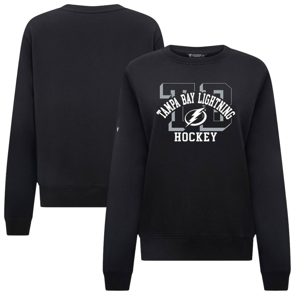 Tampa Bay Lightning Levelwear Women's Yvette Limelight Big Letter Sweatshirt - Black - NHL