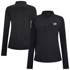 Nashville Predators Levelwear Women's Spike Raglan Quarter-Zip Top - Black - NHL