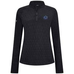 Vancouver Canucks Levelwear Women's Spike Raglan Quarter-Zip Top - Black - NHL