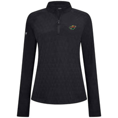 Minnesota Wild Levelwear Women's Spike Raglan Quarter-Zip Top - Black - NHL
