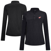 Detroit Red Wings Levelwear Women's Spike Raglan Quarter-Zip Top - Black - NHL