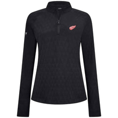 Detroit Red Wings Levelwear Women's Spike Raglan Quarter-Zip Top - Black - NHL